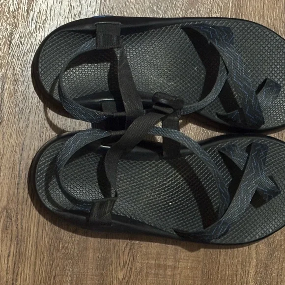 Chaco | Shoes | Chaco Black Sandals W Blue Stitching | Poshmark display picture 2